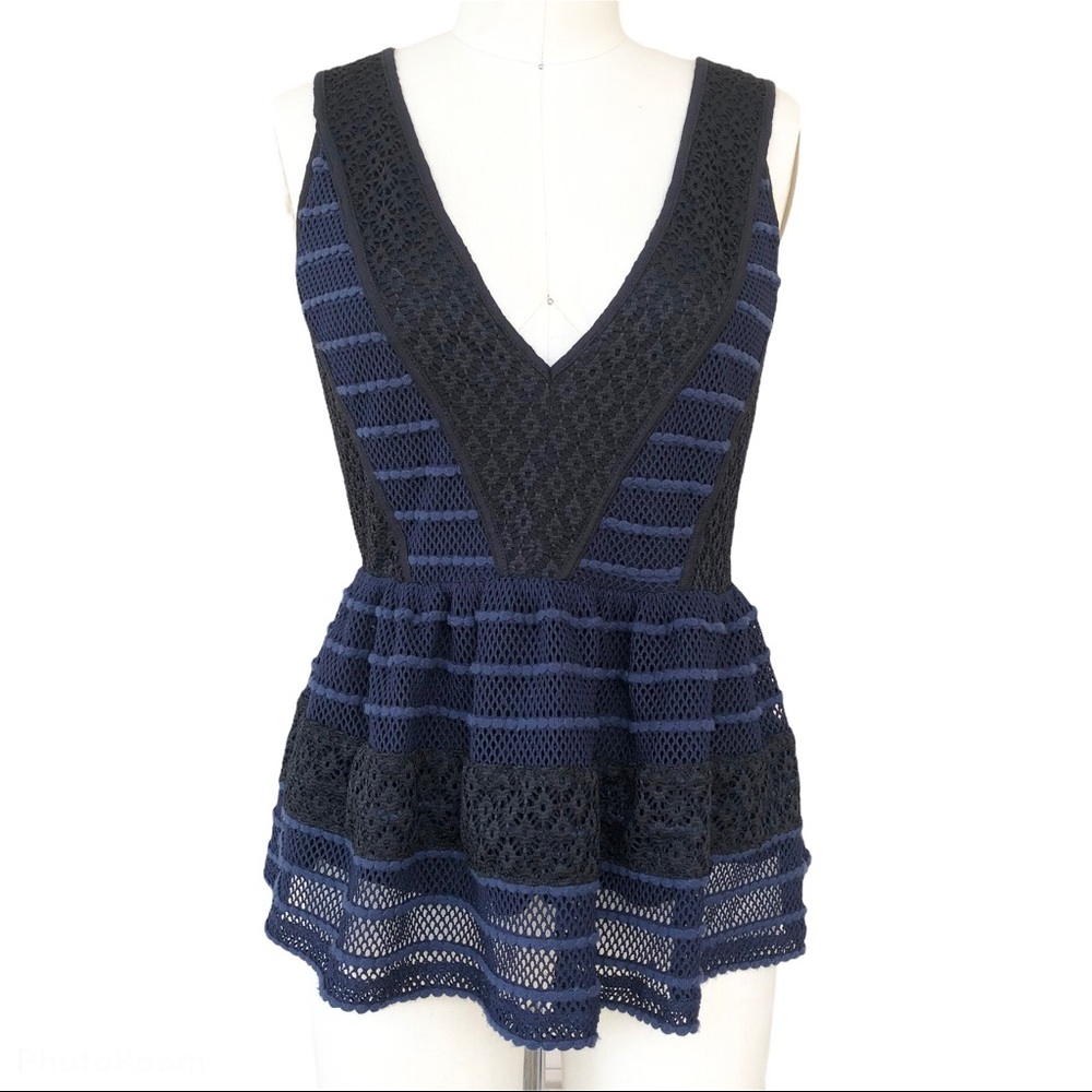 Chelsea28 Crochet Lace Peplum Top